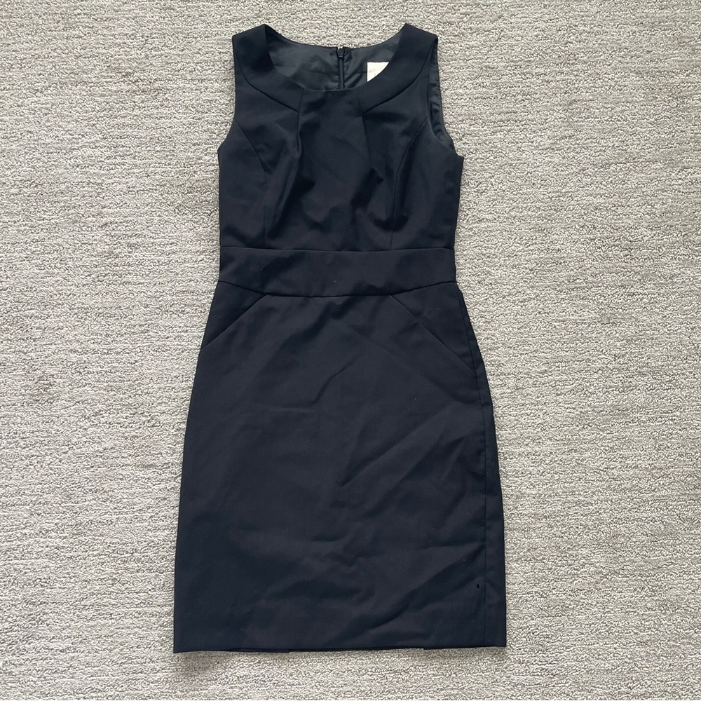 J. Crew Black Sleeveless Sheath Dress
